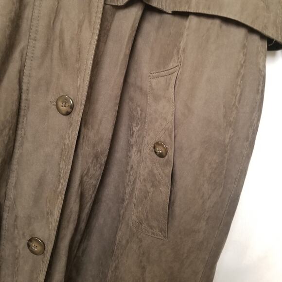 Gallo Women's Taupe Hooded Full Zip Trench Coat with Removable Lining Size 8 - Picture 12 of 16